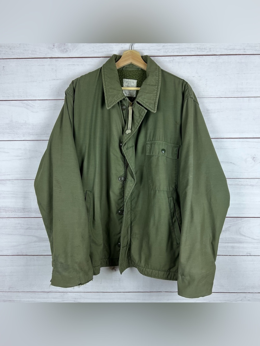 Vintage 80s USN Navy A-2 Cold Weather Permeable Deck Jacket Mens XL 46-48